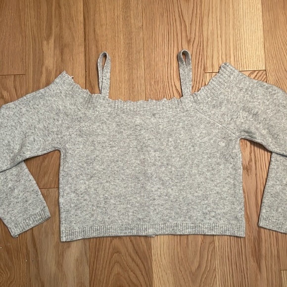 OAK + FORT Off The Shoulder Soft Grey Cardigan Size Small - Picture 3 of 7